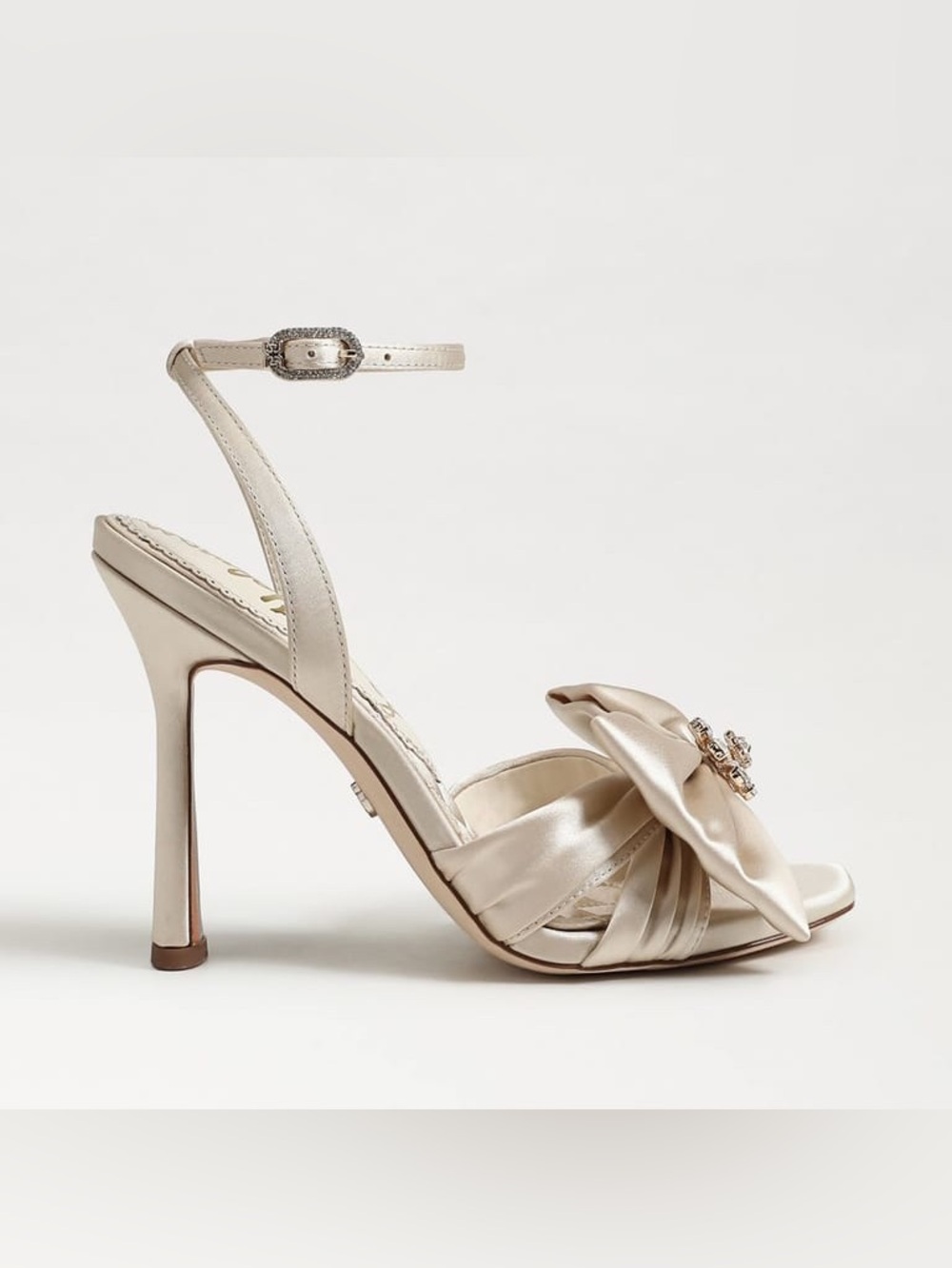 Mango Satin Ivory Lexi Heeled Sandals NWT - Picture 2 of 9